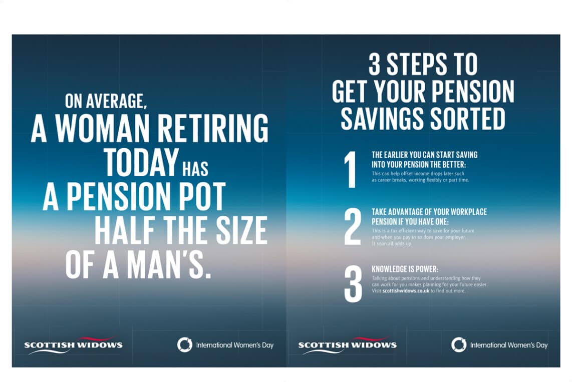 Scottish Widows gender pension gap campaign featured on Metro cover